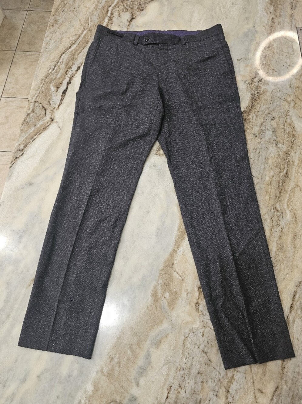 Ted Baker London Jefferson Wool Dress Pants Men's 35R Charcoal Gray